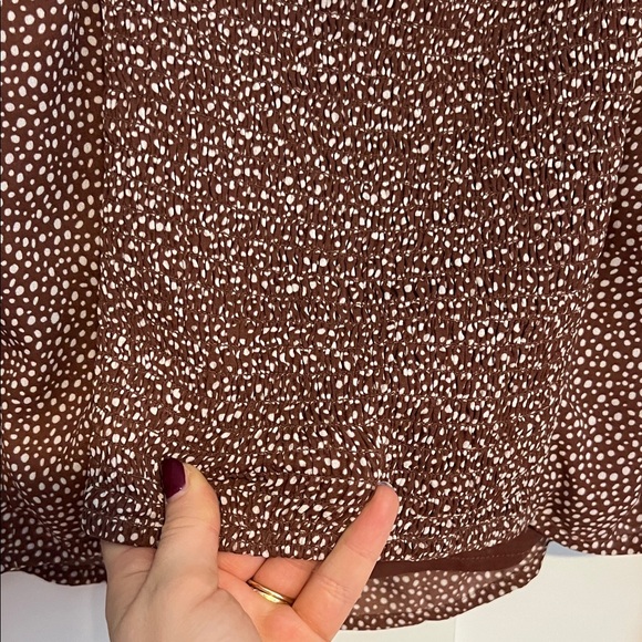 Abercrombie & Fitch Women's Brown Spotted Top - Picture 6 of 7